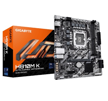 לוח-אם למעבדי אינטל אולטרה ג'יגהבייט Gigabyte H810M K Micro-ATX DDR5 LGA 1851 PCIe 4.0 HDMI DP 1GbE